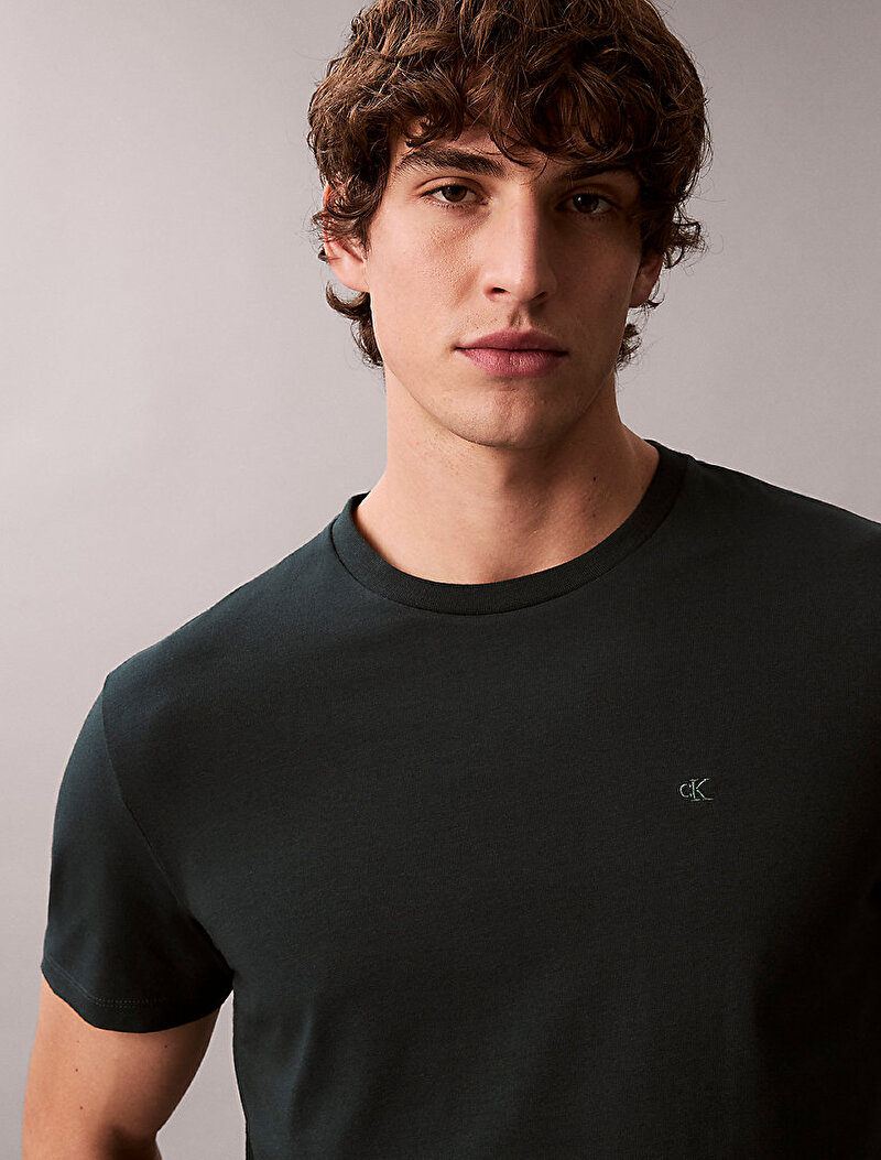 Calvin Klein Yeşil Renkli Erkek Slim Stretch Cotton T-shirt