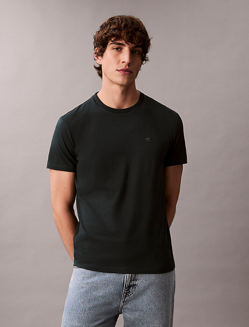 Calvin Klein Yeşil Renkli Erkek Slim Stretch Cotton T-shirt