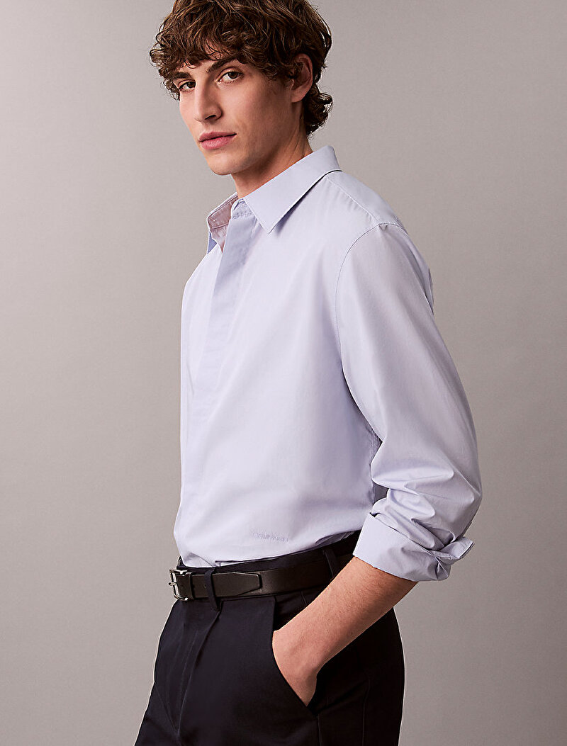 Calvin Klein Mavi Renkli Erkek Solid Crisp Gömlek