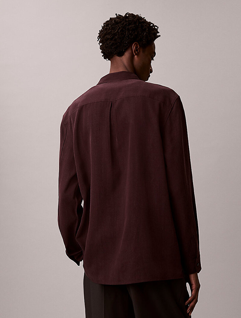 Calvin Klein Kırmızı Renkli Erkek Glossy Camp Gömlek