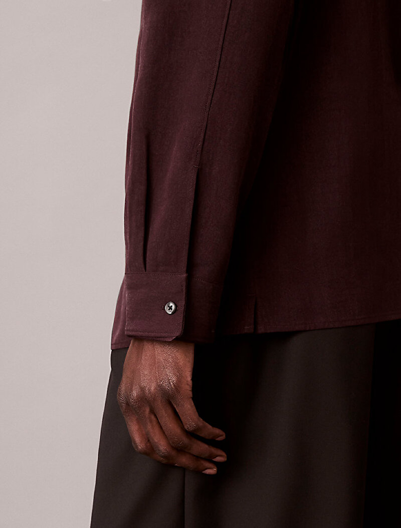 Calvin Klein Kırmızı Renkli Erkek Glossy Camp Gömlek