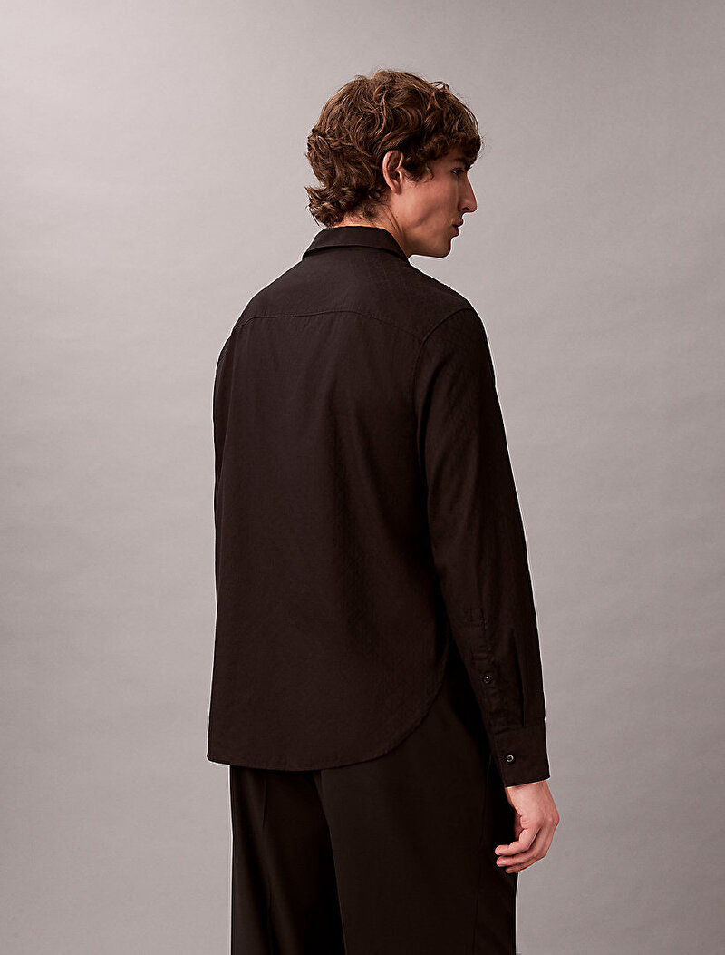 Calvin Klein Siyah Renkli Erkek Jacquard Easy Gömlek