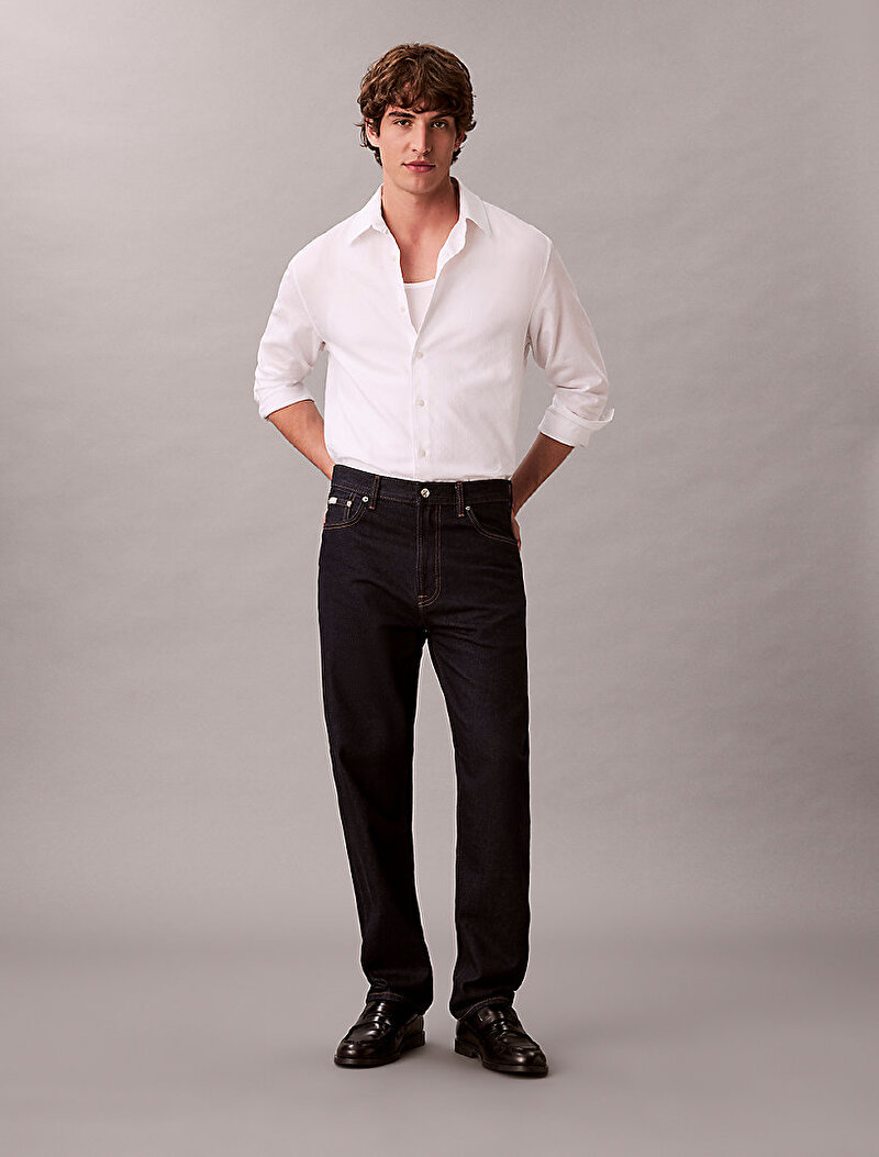 Calvin Klein Beyaz Renkli Erkek Jacquard Easy Gömlek