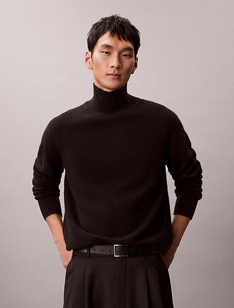 Calvin Klein Siyah Renkli Erkek Cozy Wool Crewneck Kazak