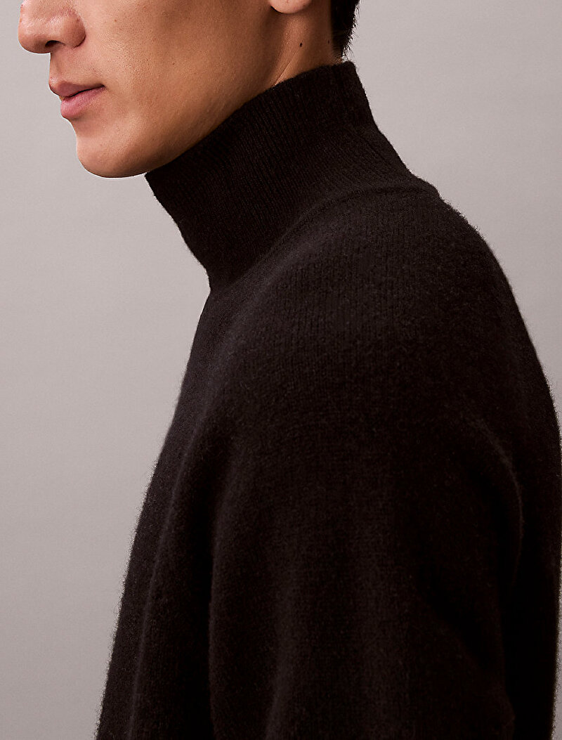 Calvin Klein Siyah Renkli Erkek Cozy Wool Crewneck Kazak