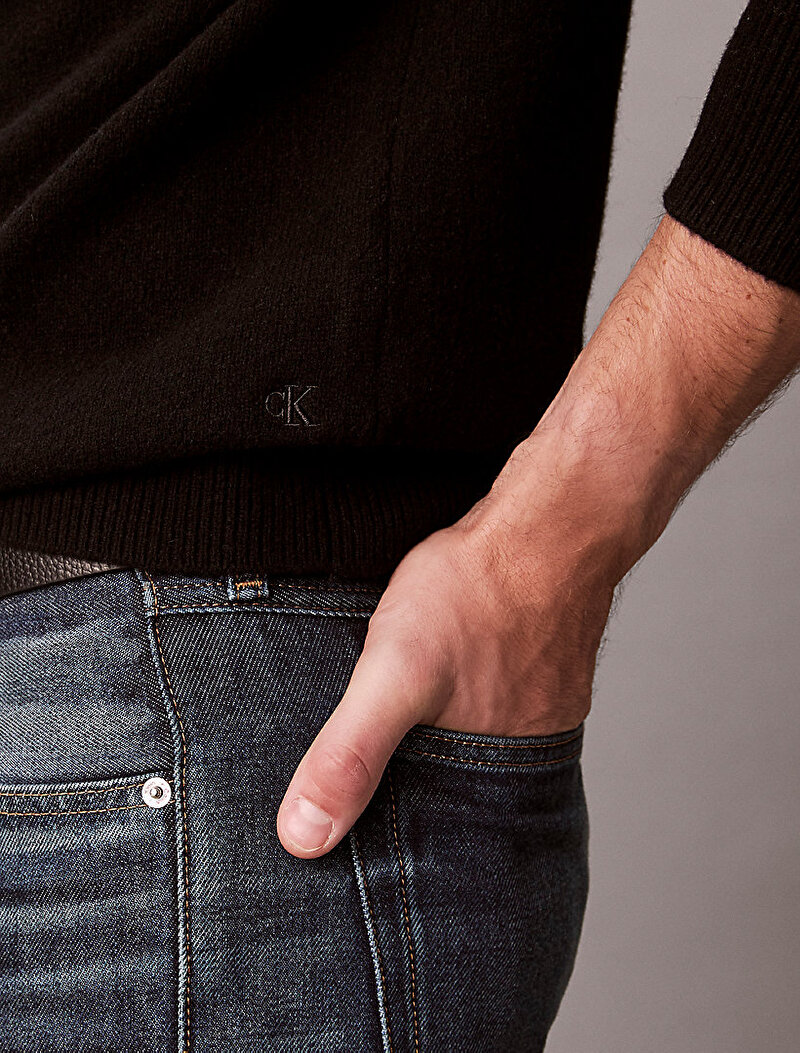 Calvin Klein Siyah Renkli Erkek Cozy Wool Crewneck Kazak