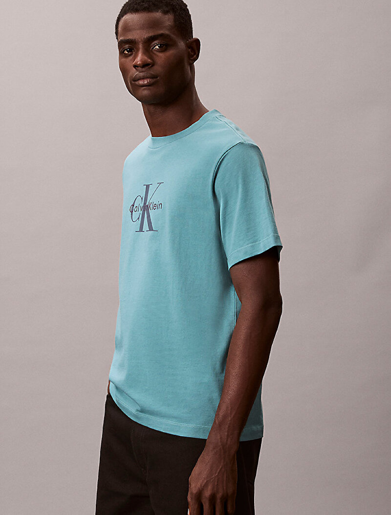 Calvin Klein Mavi Renkli Erkek Hero Monologo T-shirt