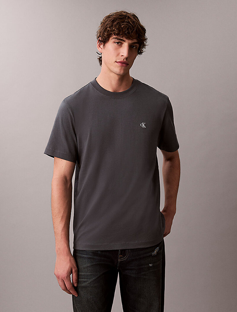 Calvin Klein Gri Renkli Erkek Easy Monogram T-shirt