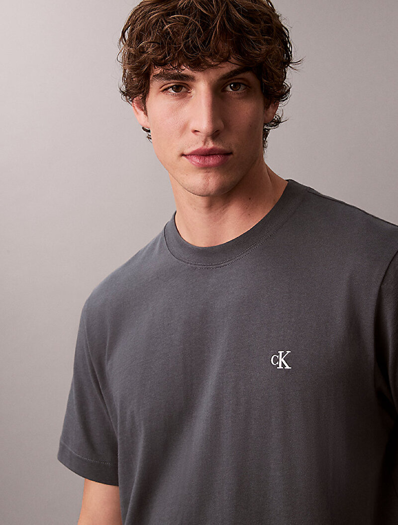 Calvin Klein Gri Renkli Erkek Easy Monogram T-shirt