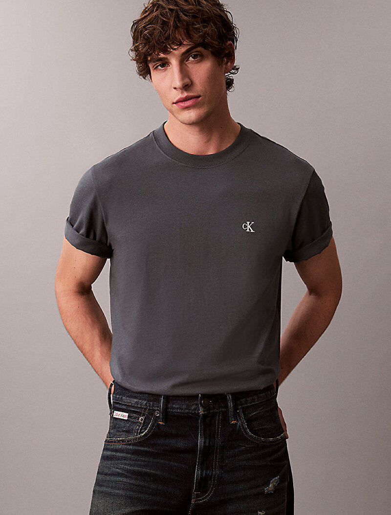 Calvin Klein Gri Renkli Erkek Easy Monogram T-shirt