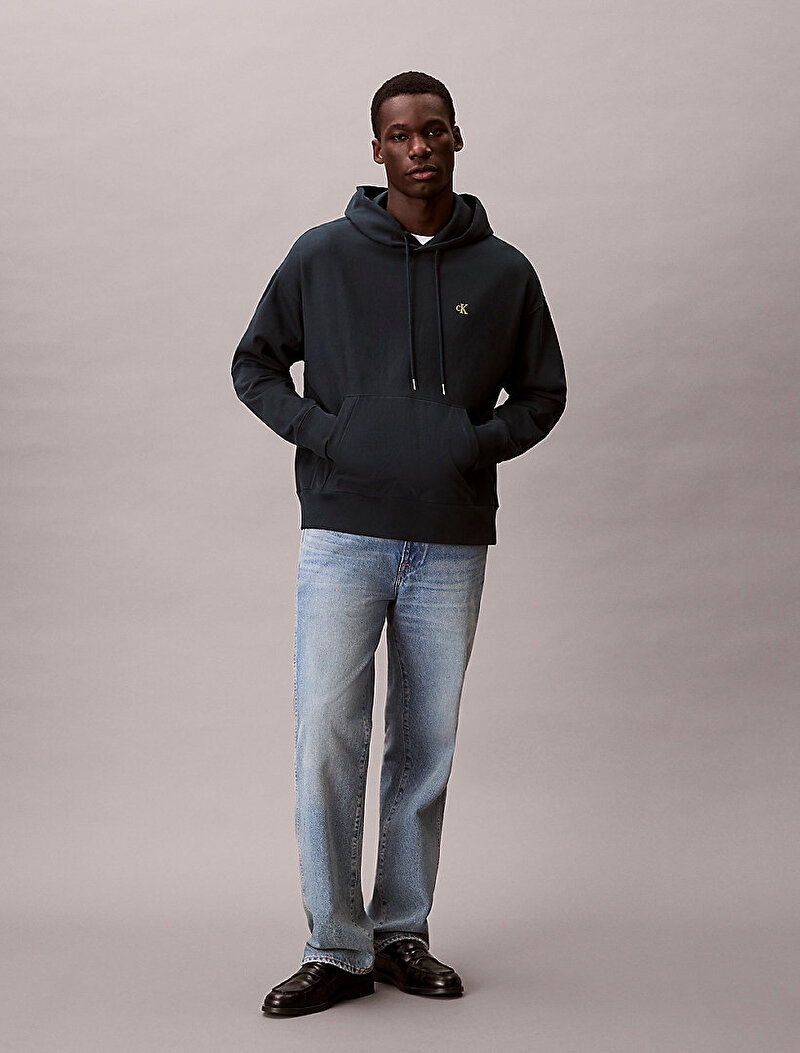 Calvin Klein Lacivert Renkli Erkek Premium Terry Monogram Sweatshirt