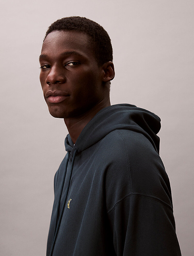 Calvin Klein Lacivert Renkli Erkek Premium Terry Monogram Sweatshirt