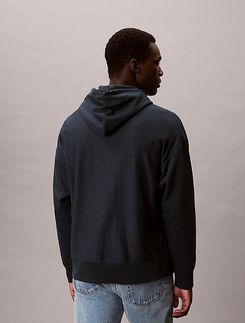 Calvin Klein Lacivert Renkli Erkek Premium Terry Monogram Sweatshirt