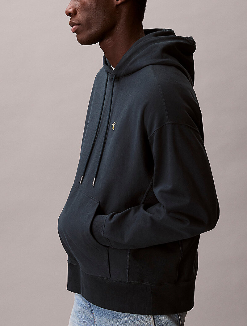 Calvin Klein Lacivert Renkli Erkek Premium Terry Monogram Sweatshirt