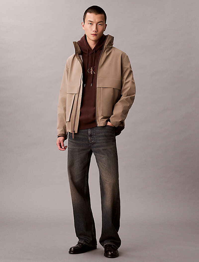 Calvin Klein Kahverengi Renkli Erkek Premium Terry Micro Sweatshirt