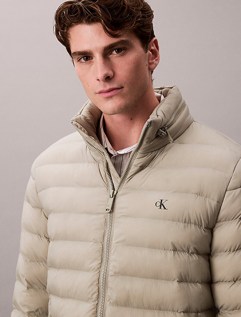 Calvin Klein Bej Renkli Erkek Naylon Mont