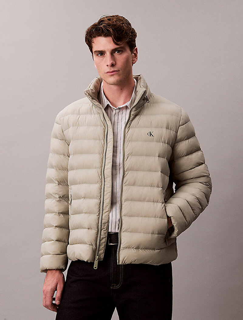 Calvin Klein Bej Renkli Erkek Naylon Mont