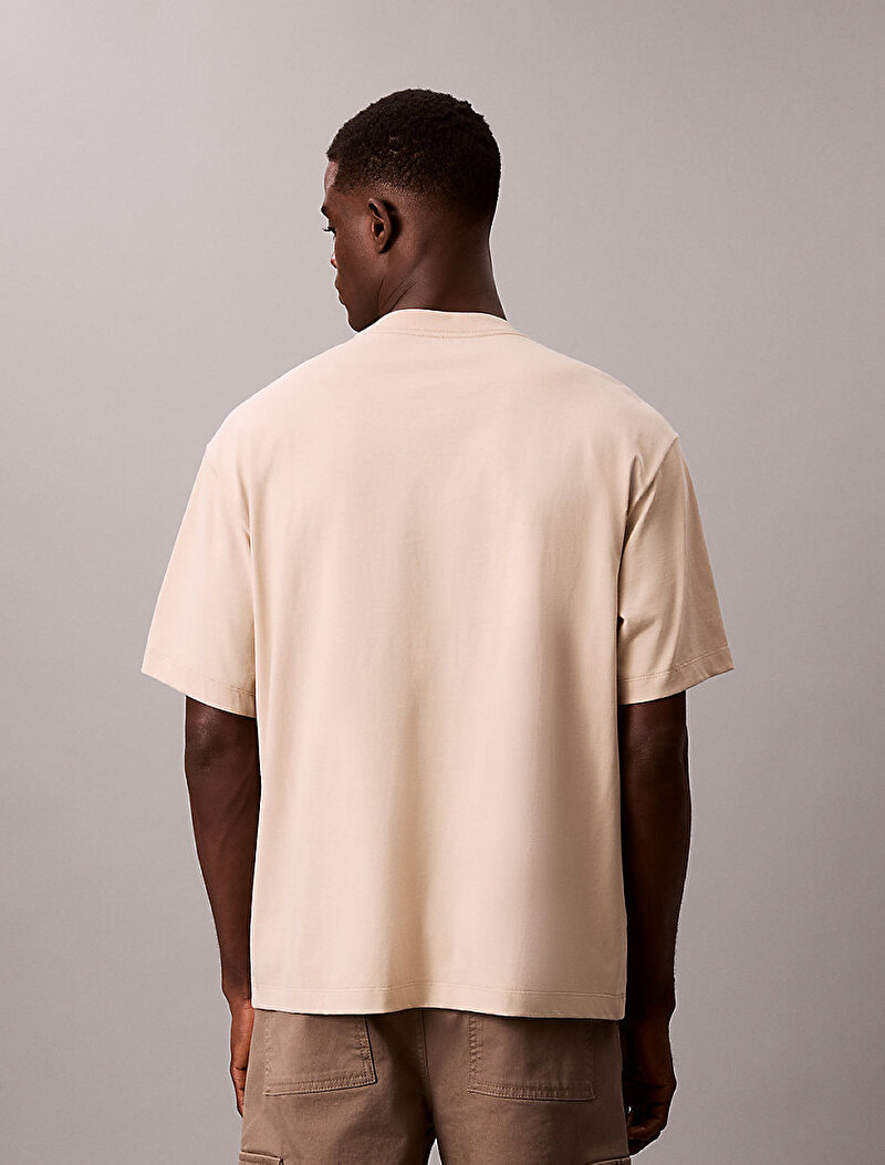 Calvin Klein Bej Renkli Erkek 16s Relaxed Fit T-shirt