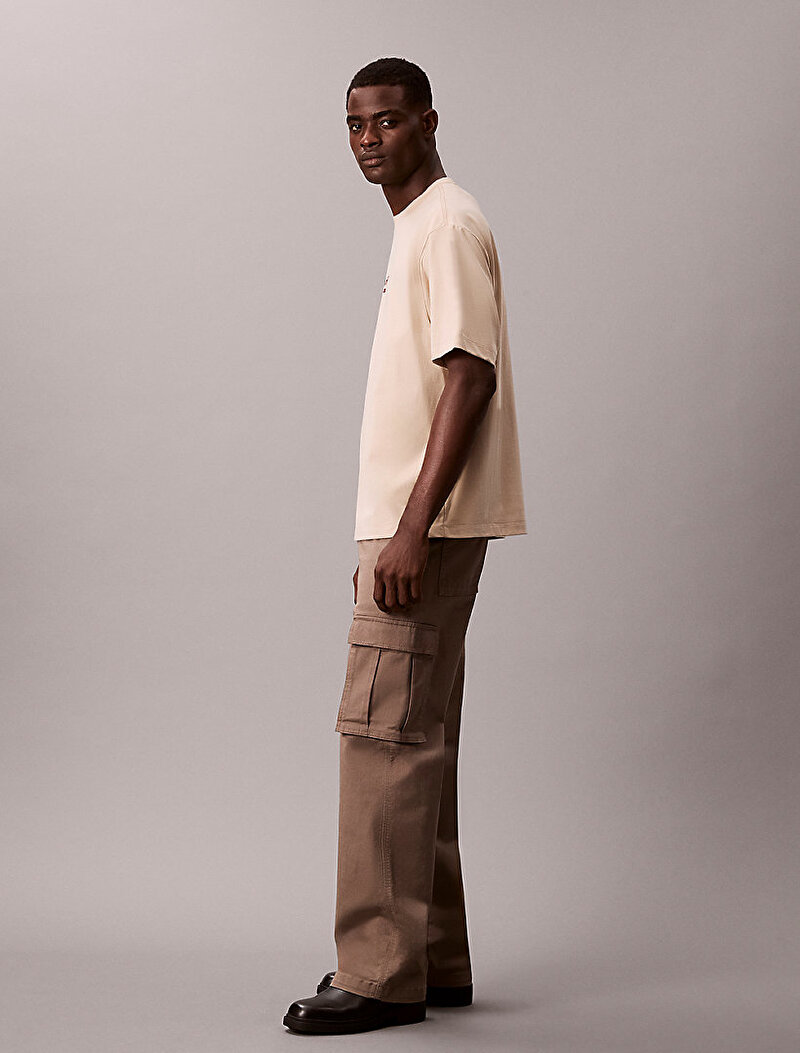 Calvin Klein Bej Renkli Erkek 16s Relaxed Fit T-shirt