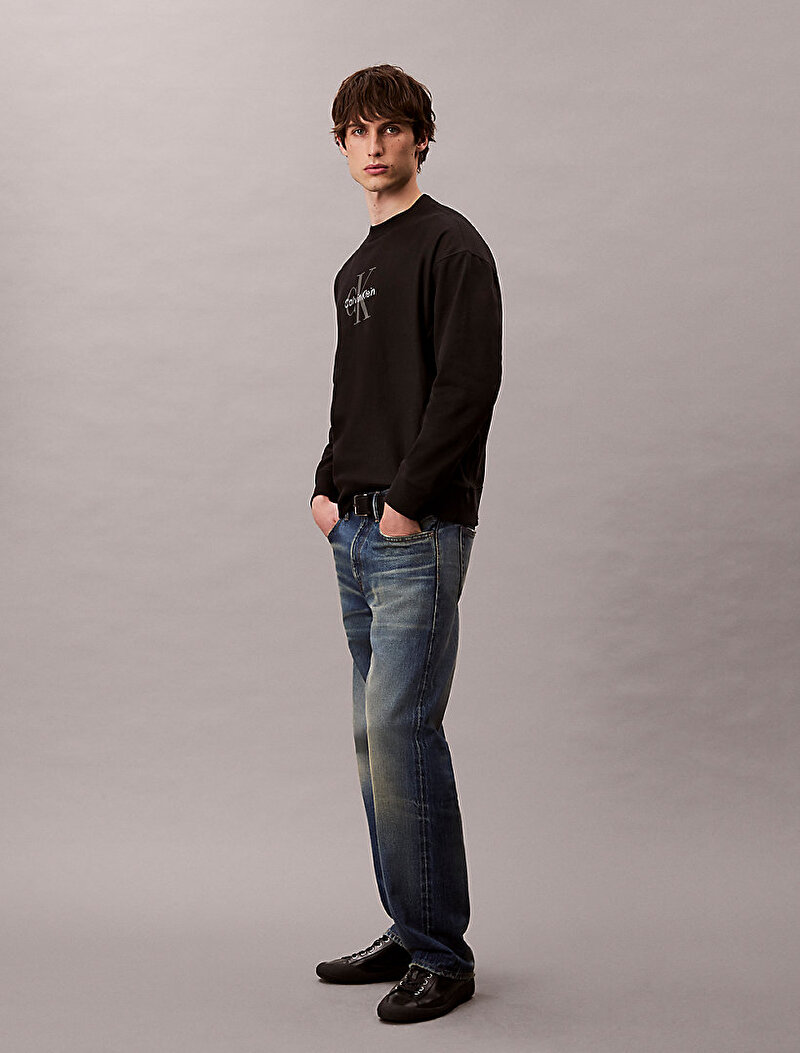Calvin Klein Siyah Renkli Erkek Premium Terry Monogram Sweatshirt