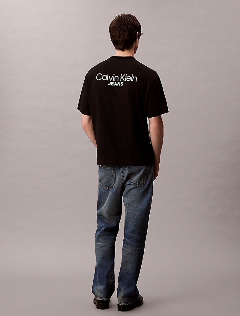 Calvin Klein Siyah Renkli Erkek Logo Back Print T-shirt