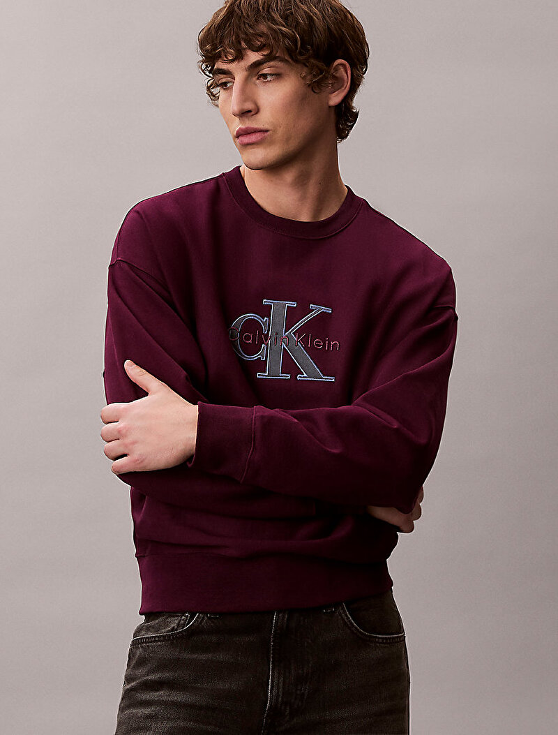Calvin Klein Mor Renkli Erkek Premium Tri-color Sweatshirt