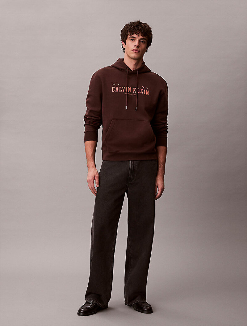 Calvin Klein Kahverengi Renkli Erkek 350 Fleece Sweatshirt
