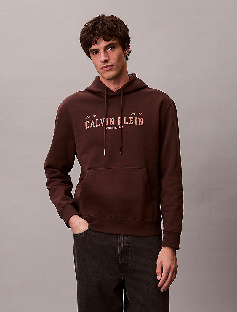 Calvin Klein Kahverengi Renkli Erkek 350 Fleece Sweatshirt