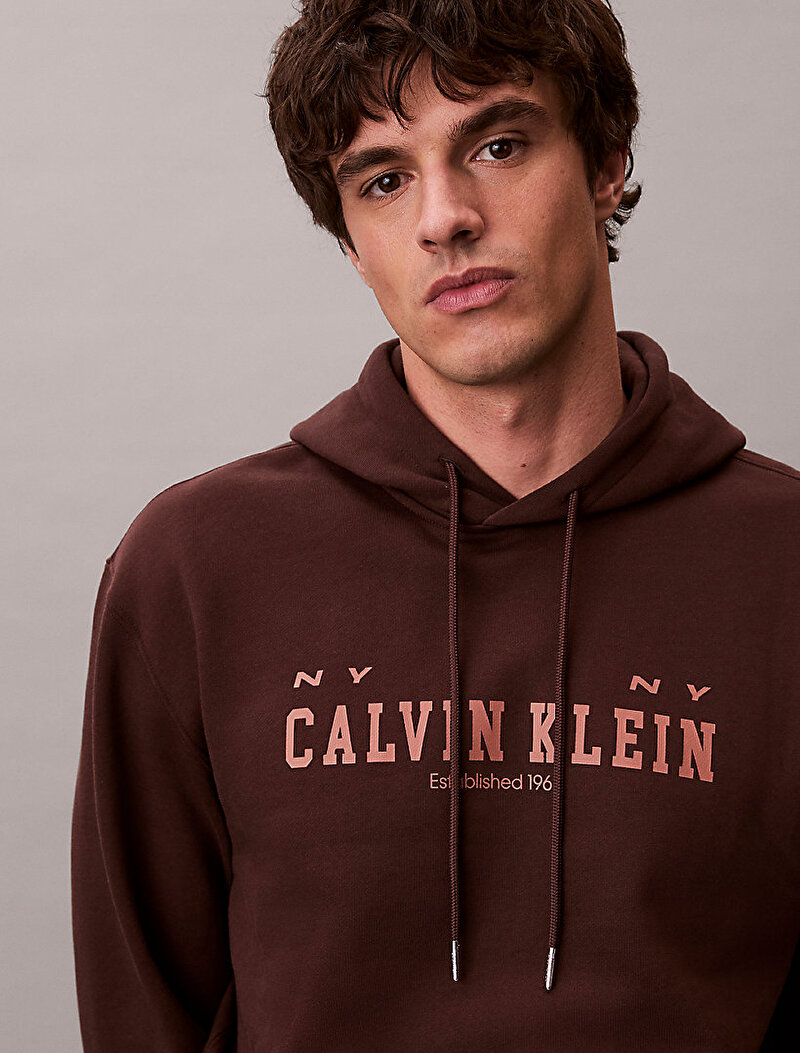 Calvin Klein Kahverengi Renkli Erkek 350 Fleece Sweatshirt