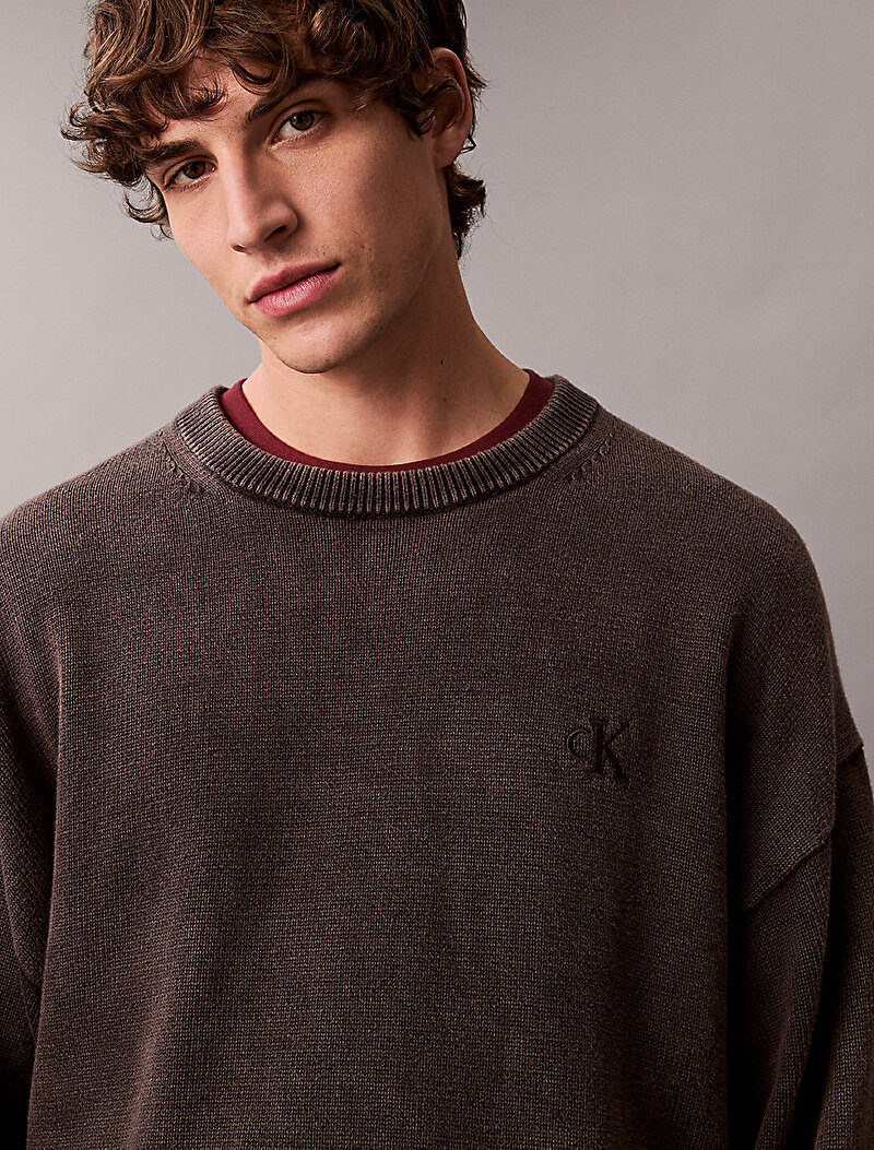 Calvin Klein Siyah Renkli Erkek Easy Cotton Crewneck Kazak