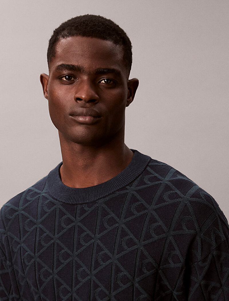 Calvin Klein Yeşil Renkli Erkek Easy Cotton Kazak