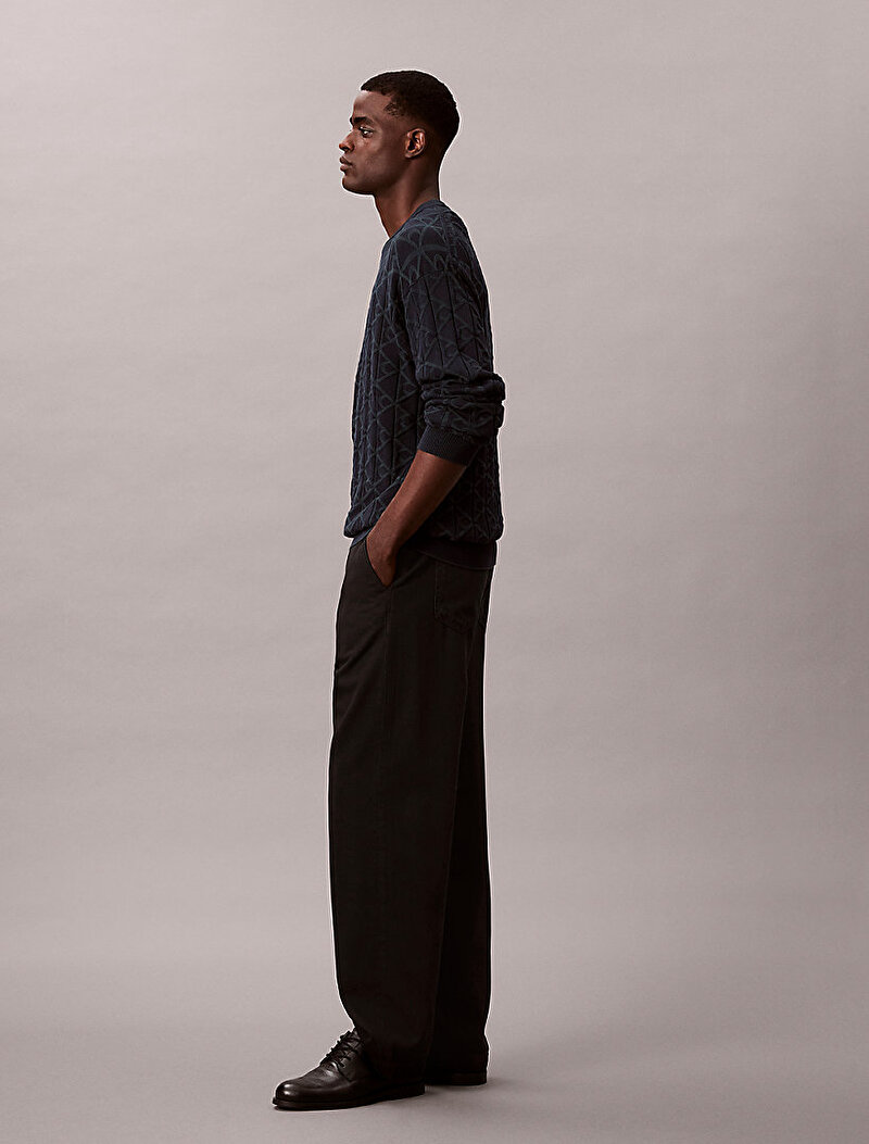 Calvin Klein Yeşil Renkli Erkek Easy Cotton Kazak