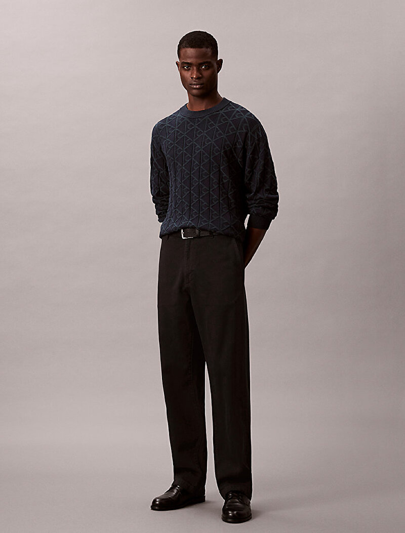 Calvin Klein Yeşil Renkli Erkek Easy Cotton Kazak