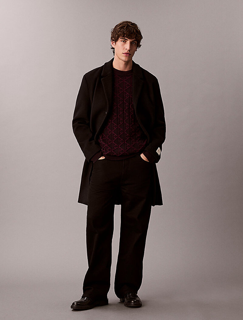 Calvin Klein Siyah Renkli Erkek Easy Cotton Kazak