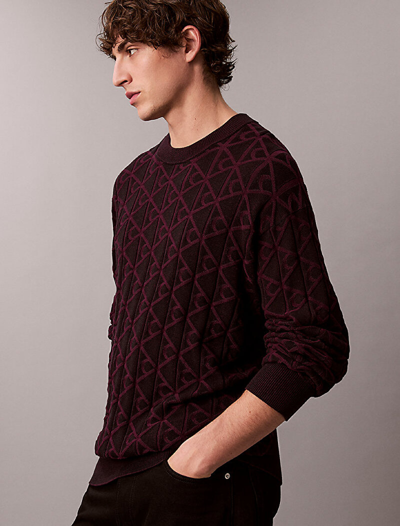 Calvin Klein Siyah Renkli Erkek Easy Cotton Kazak