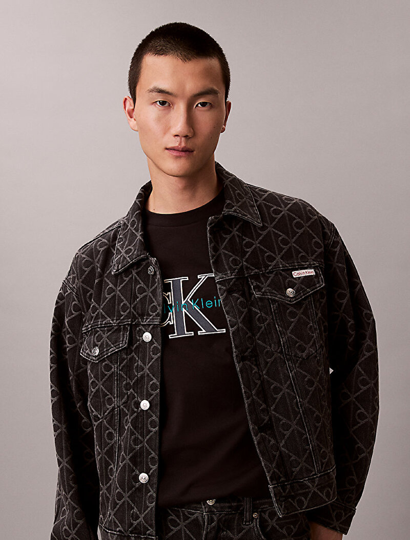 Calvin Klein Siyah Renkli Erkek 16s Tricolor Monogram T-shirt