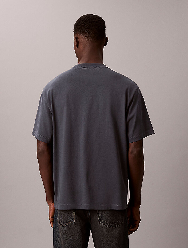 Calvin Klein Gri Renkli Erkek 16s Tricolor Monogram T-shirt