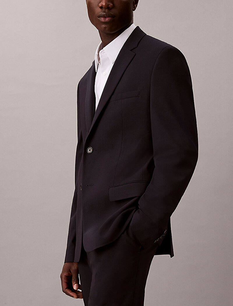 Calvin Klein Lacivert Renkli Erkek Italian Wool Blend Blazer