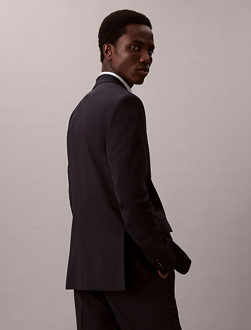 Calvin Klein Lacivert Renkli Erkek Italian Wool Blend Blazer