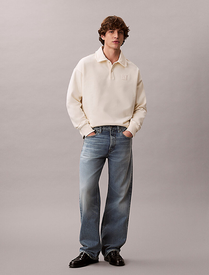 Calvin Klein Bej Renkli Erkek Weight Terry Sweatshirt