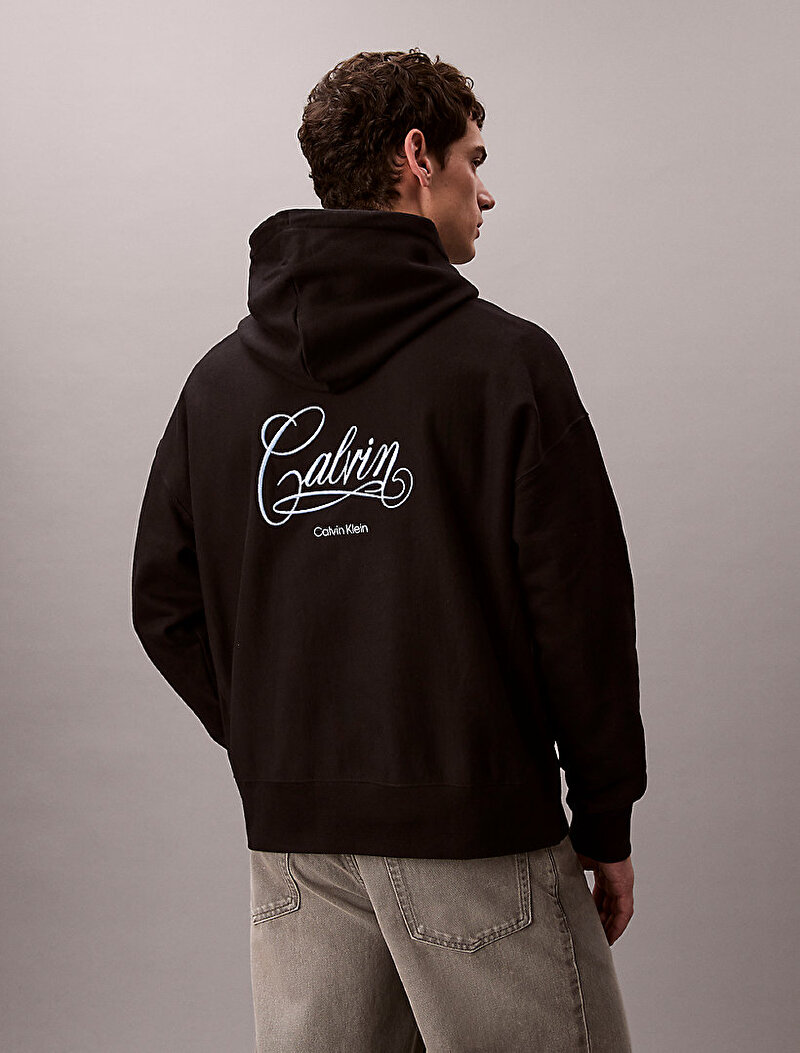 Calvin Klein Siyah Renkli Erkek Premium Fleece Sweatshirt