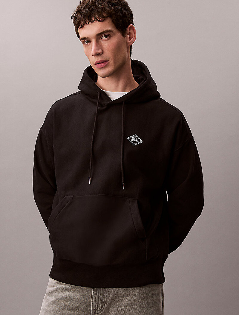 Calvin Klein Siyah Renkli Erkek Premium Fleece Sweatshirt