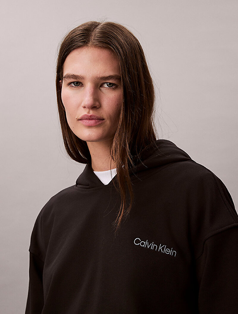 Calvin Klein Siyah Renkli Kadın Rib Hoodie