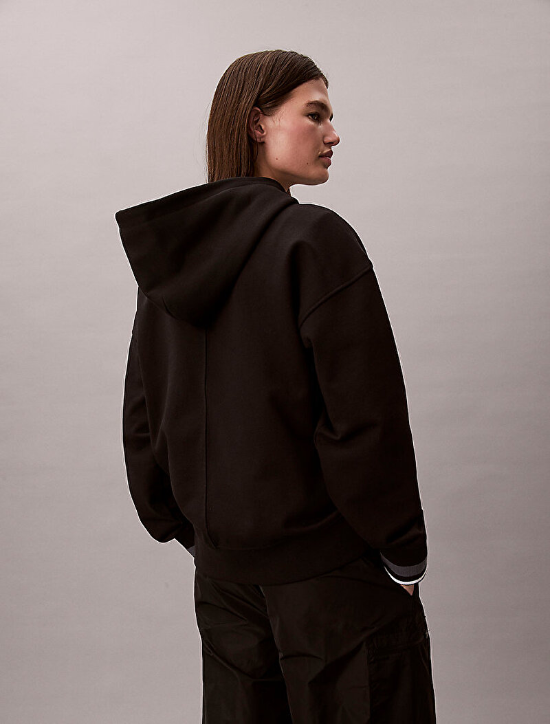 Calvin Klein Siyah Renkli Kadın Rib Hoodie