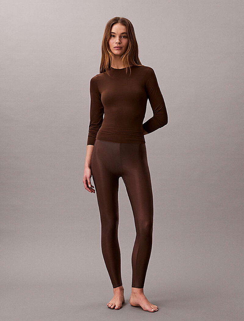 Calvin Klein Kahverengi Renkli Kadın Second Skin Tayt