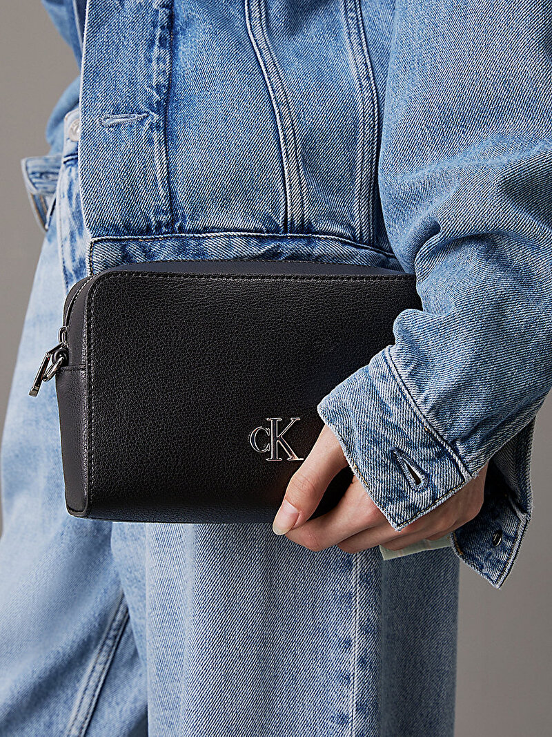 Calvin Klein Siyah Renkli Kadın Minimal Monogram Çapraz Çanta