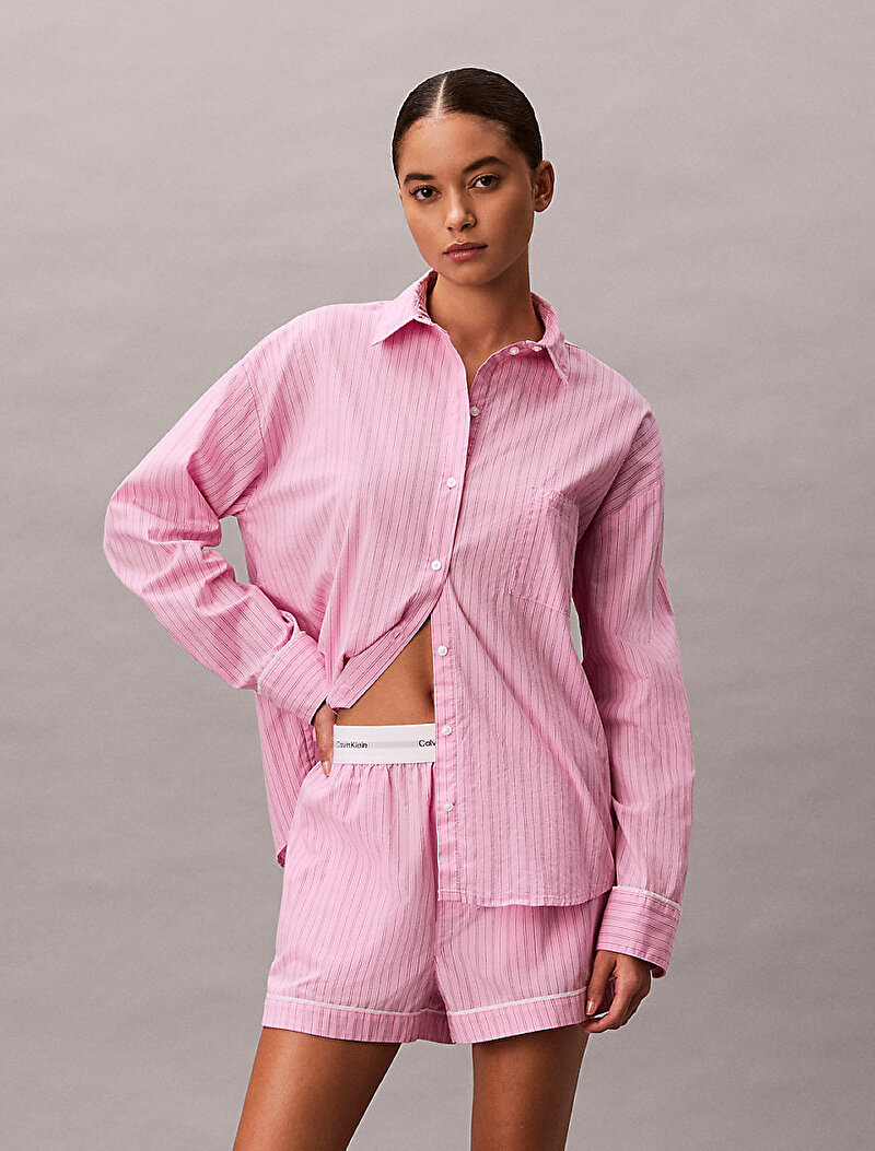 Calvin Klein Pembe Renkli Kadın Poplin Şort