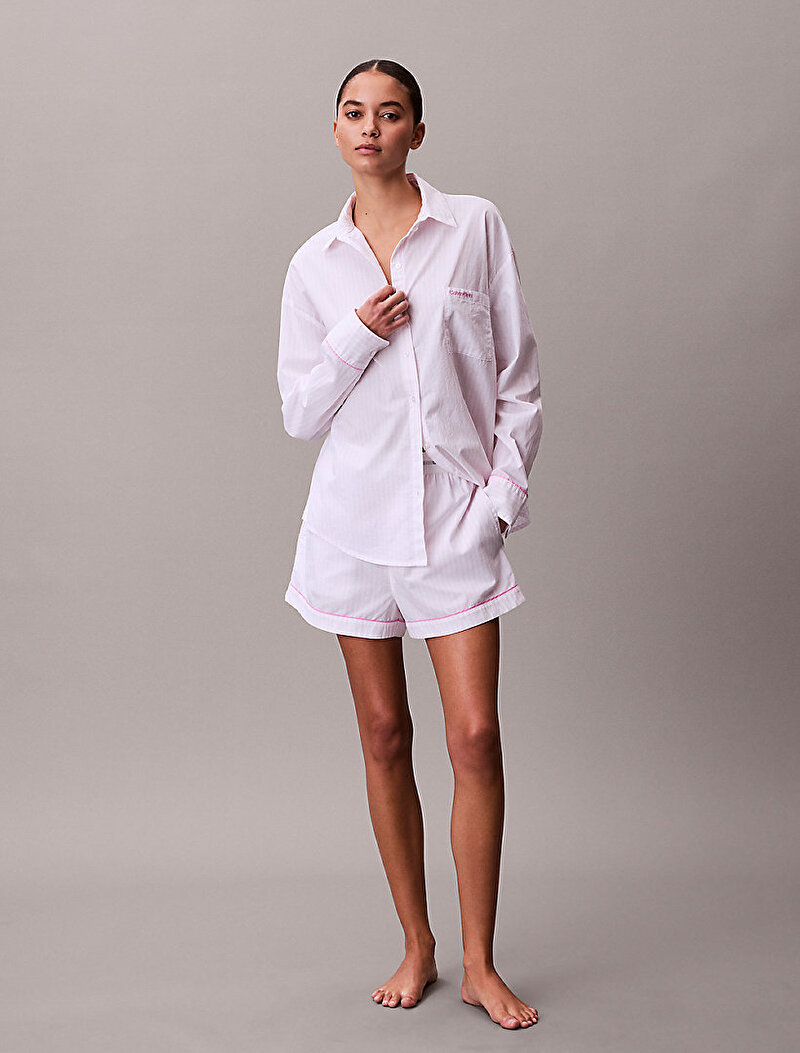 Calvin Klein Pembe Renkli Kadın Poplin Şort