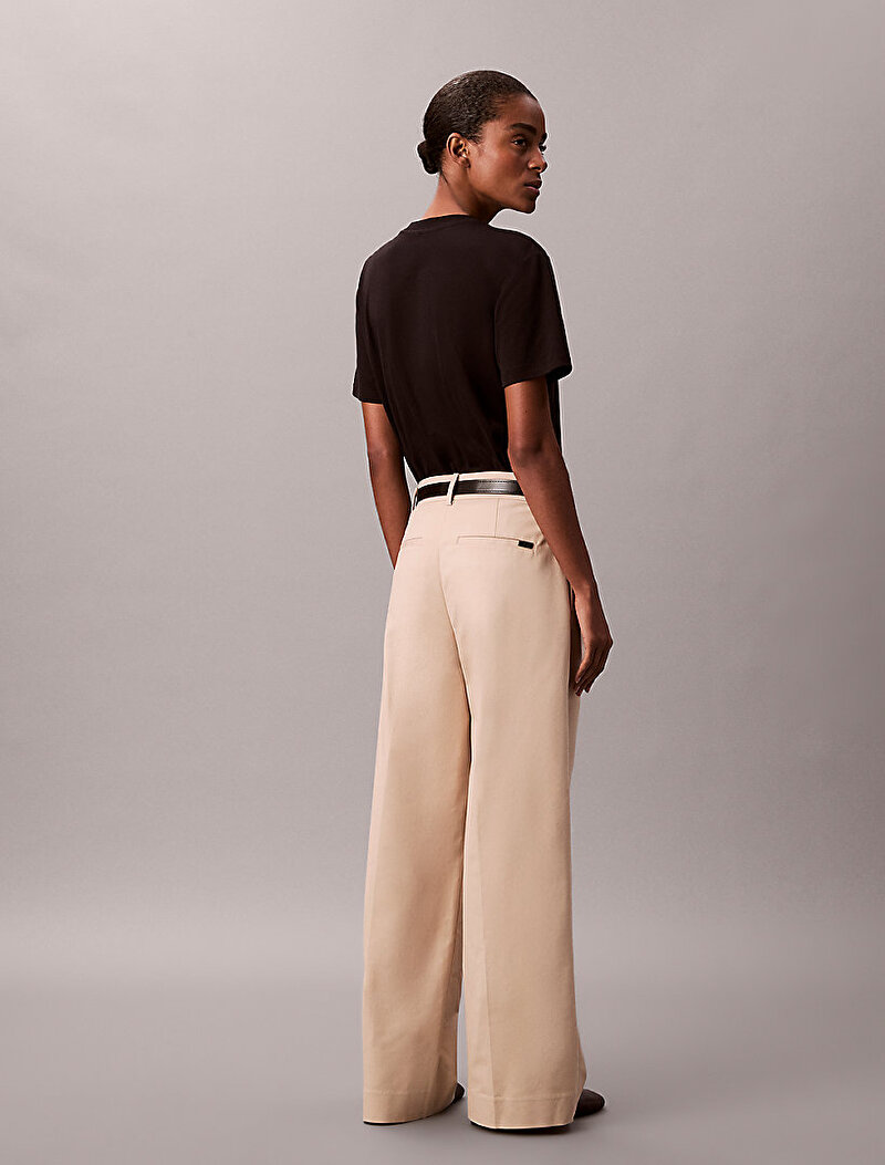 Calvin Klein Bej Renkli Kadın Stretch Chino Pantolon