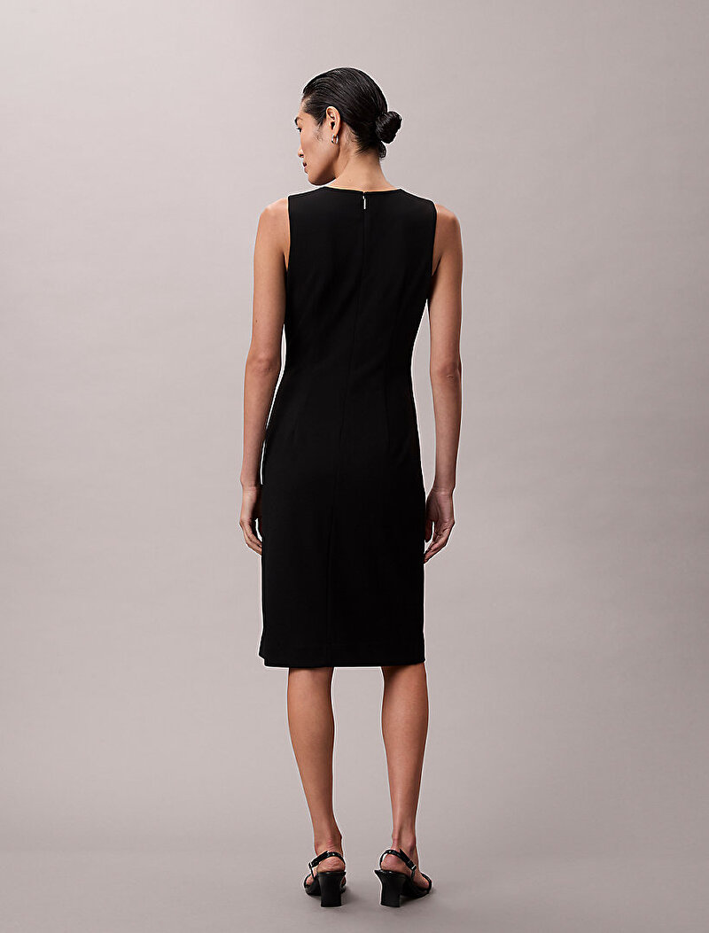 Calvin Klein Siyah Renkli Kadın Stretch Crepe Elbise